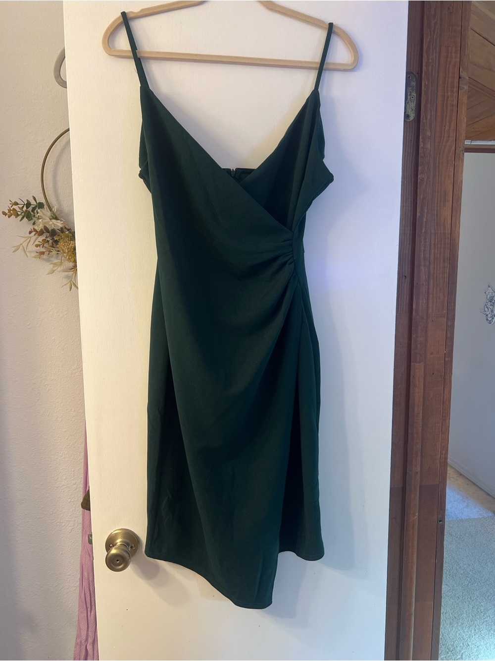 Altar'd State Dark Green Wrap Midi Dress